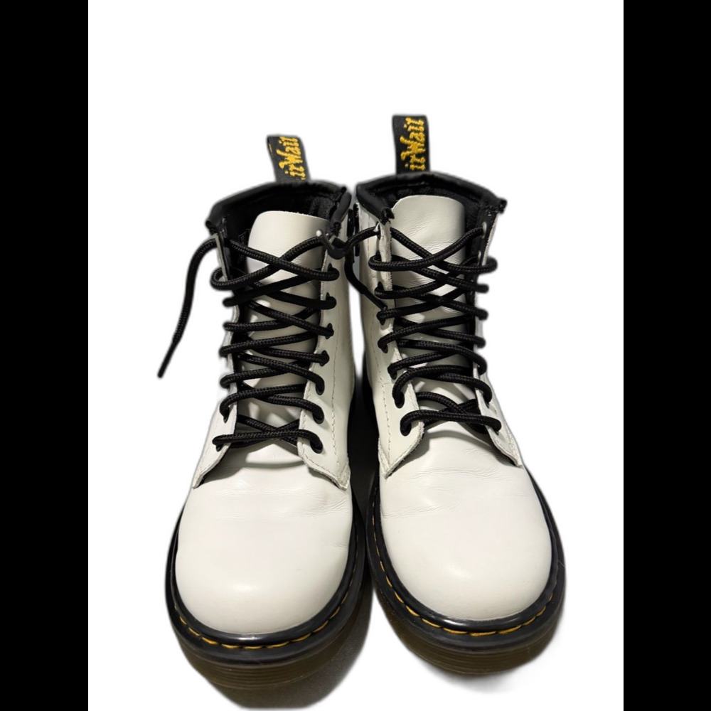 White Dr Martens Kids Size 1 Combat Boots Coquette Kidcore Grunge Docs